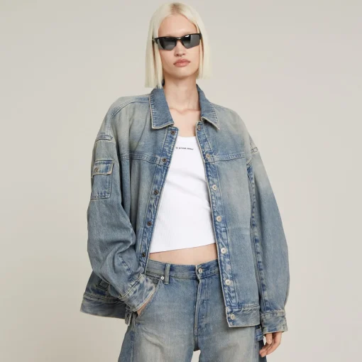 Damen G-Star Long Drifter Jeansjacke