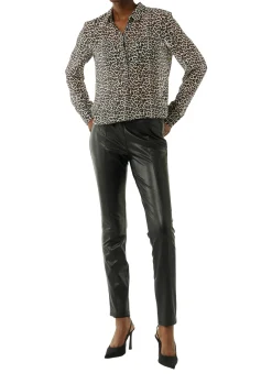 Damen Comma Longbluse aus Chiffon mit Leo-Print