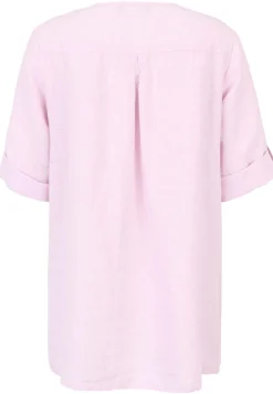 Damen Doris Streich Long-Bluse mit Reissverschluss und Krempelärmel