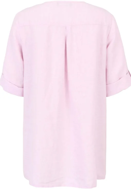 Damen Doris Streich Long-Bluse mit Reissverschluss und Krempelärmel