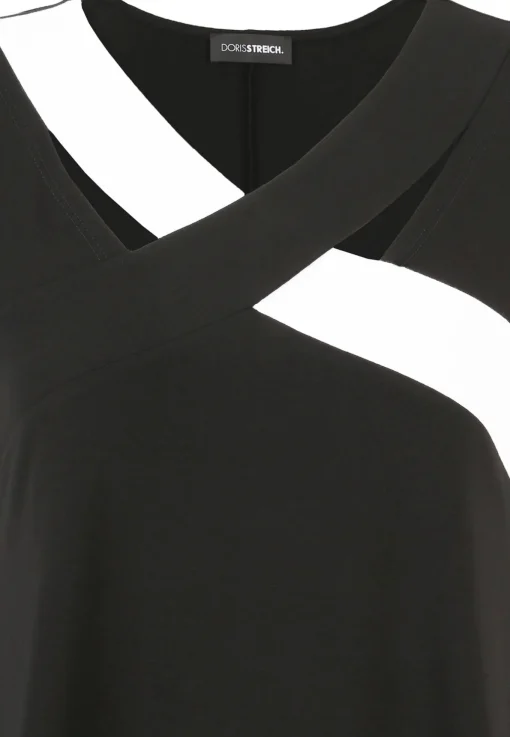 Damen Doris Streich Long-Shirt mit Kontrasteinsatz