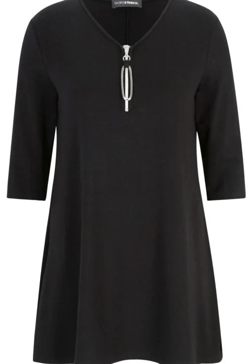 Damen Doris Streich Long-Shirt mit Reißverschluss