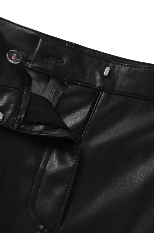 Damen Hugo Red Loose-Fit Cargo-Hose aus Kunstleder