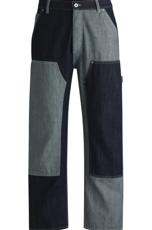Herren Hugo Blue Loose-Fit Jeans aus Denim-Mix
