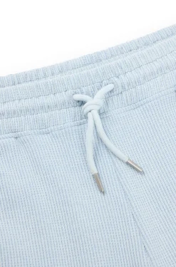 Herren Hugo Blue Loose-Fit Shorts aus Baumwoll-Mix mit Waffelstruktur