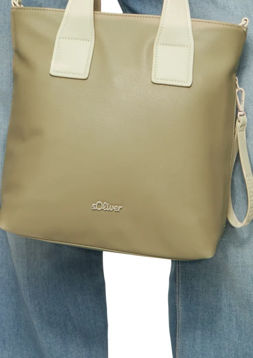 Damen s.Oliver Lässiger Shopper mit abnehmbaren Riemen und Kurztragehenkel