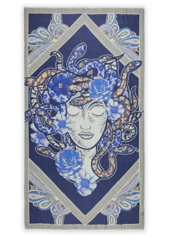 Damen Codello luftiger Schal aus Organic Cotton mit Medusa-Motiv