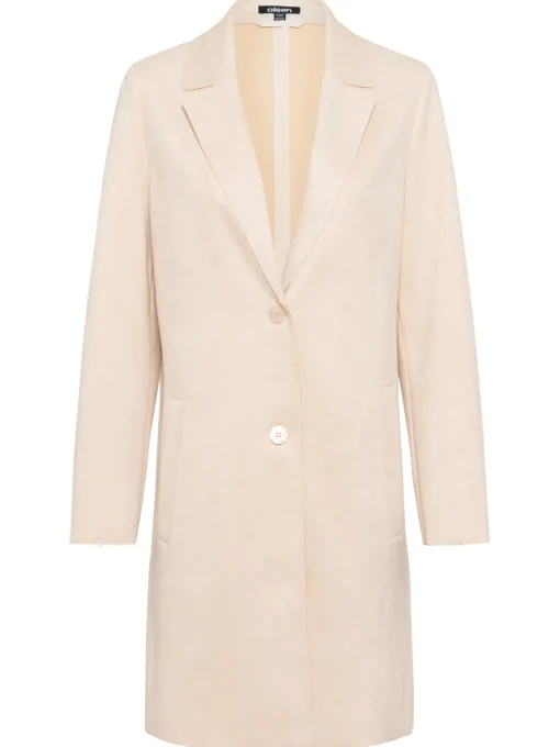 Damen Olsen Mantel mit Velours-Optik