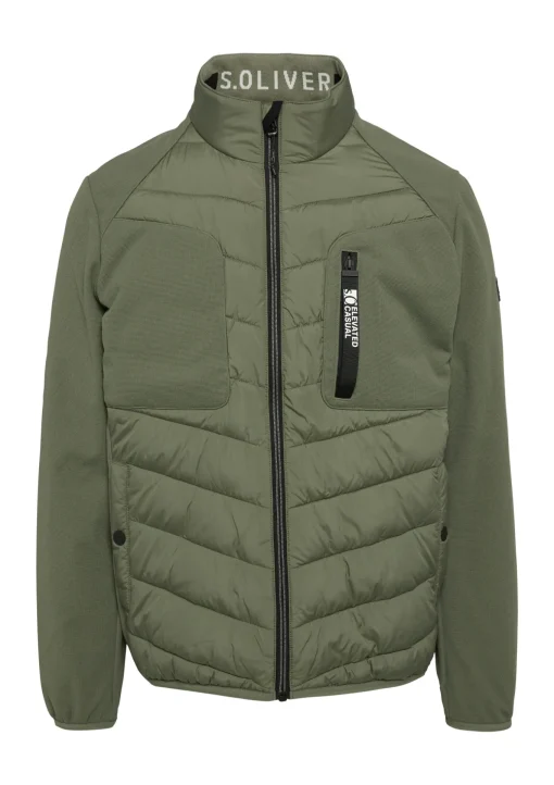 Herren s.Oliver Materialmix-Jacke mit sportiven Kontrastdetails