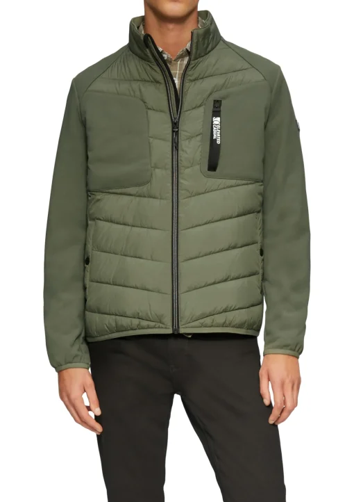 Herren s.Oliver Materialmix-Jacke mit sportiven Kontrastdetails
