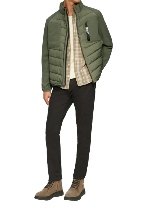 Herren s.Oliver Materialmix-Jacke mit sportiven Kontrastdetails