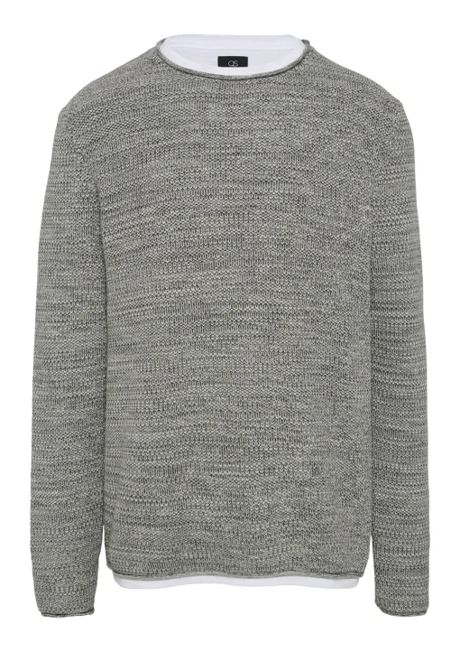 Herren QS Melierter Strickpullover