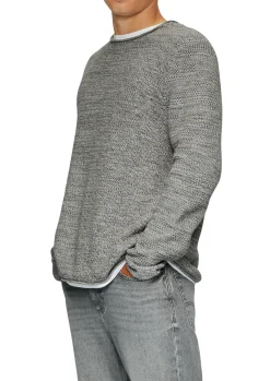 Herren QS Melierter Strickpullover