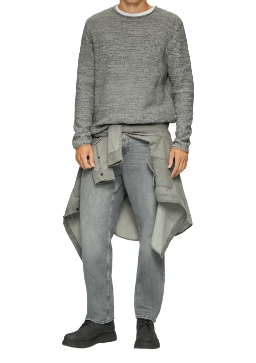 Herren QS Melierter Strickpullover
