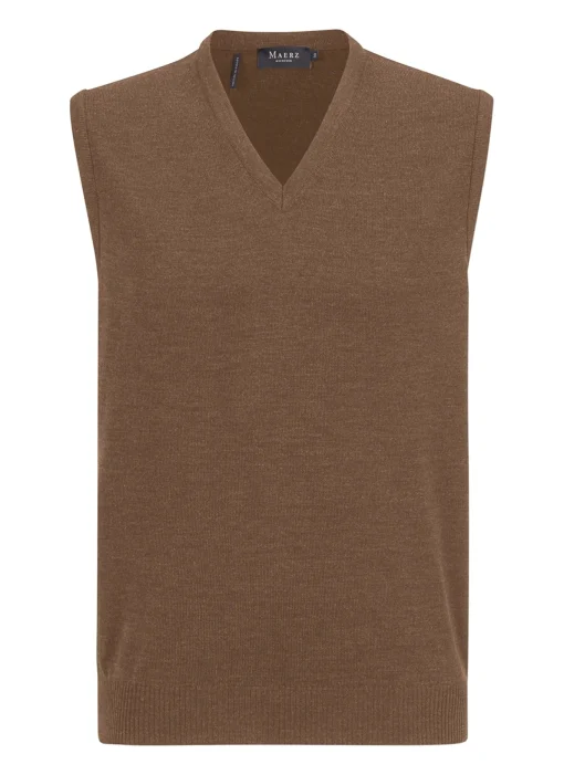 Herren MAERZ Muenchen Merino V-Neck Pullunder