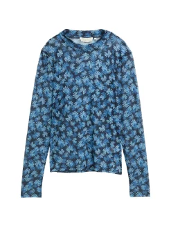Damen Tom Tailor Denim Mesh-Langarmshirt mit Muster