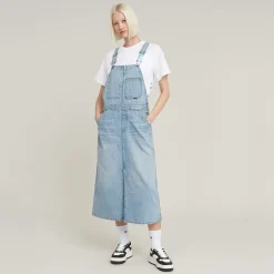 Damen G-Star Midi Dungaree Jeans Latzkleid