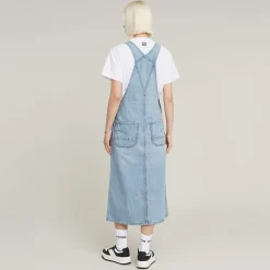Damen G-Star Midi Dungaree Jeans Latzkleid