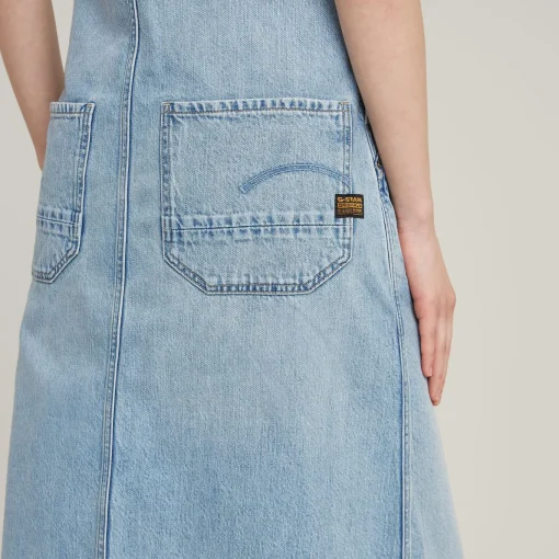 Damen G-Star Midi Dungaree Jeans Latzkleid