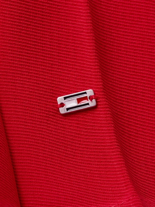 Damen Tommy Hilfiger Midi-Faltenrock mit Logo am Taillenbund