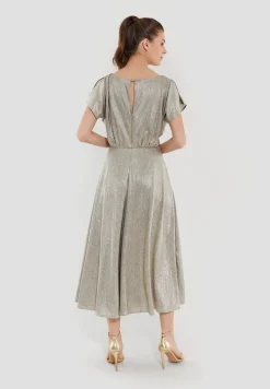 Damen Swing Day Midikleid aus foliertem Jersey