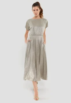 Damen Swing Day Midikleid aus foliertem Jersey