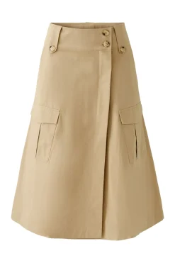 Damen Oui Midirock Baumwoll-Twill