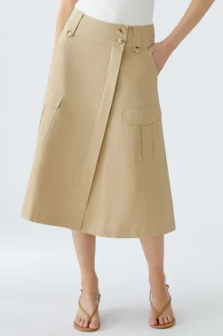 Damen Oui Midirock Baumwoll-Twill