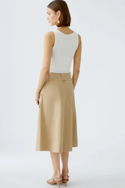 Damen Oui Midirock Baumwoll-Twill