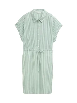 Damen Tom Tailor Denim Mini-Blusenkleid mit Streifenmuster