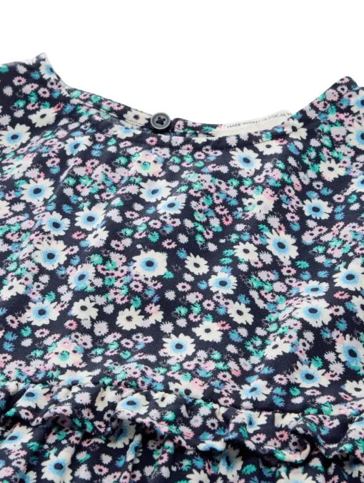 Kinder Tom Tailor Denim Mini-Kleid mit Blumenmuster