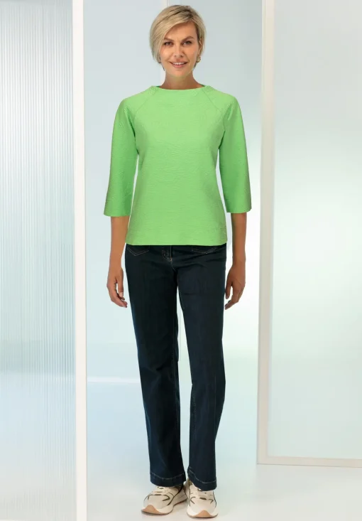 Damen Bianca Modernes Rundhalsshirt mit 3/4 Arm