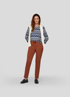 Damen Rabe Modernes Shirt mit Zickzack-Muster