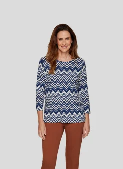 Damen Rabe Modernes Shirt mit Zickzack-Muster