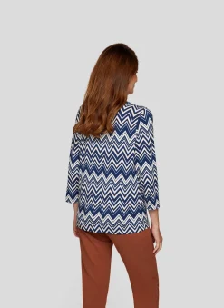 Damen Rabe Modernes Shirt mit Zickzack-Muster