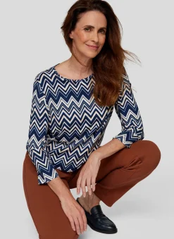Damen Rabe Modernes Shirt mit Zickzack-Muster