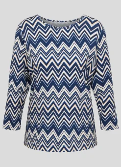 Damen Rabe Modernes Shirt mit Zickzack-Muster