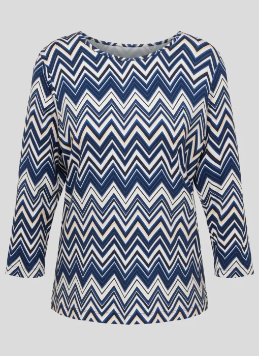 Damen Rabe Modernes Shirt mit Zickzack-Muster
