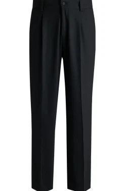Herren Hugo Red Modern-Fit Hose aus Stretch-Twill mit Bügelfalten