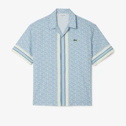 Herren Lacoste Monogramm-Hemd mit geradem Schnitt