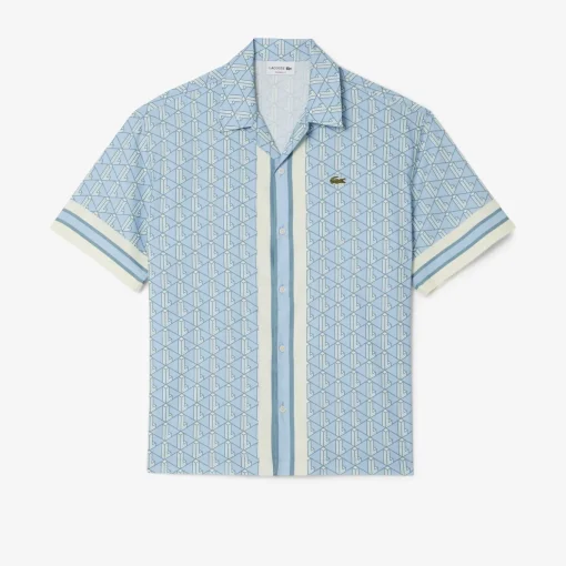 Herren Lacoste Monogramm-Hemd mit geradem Schnitt