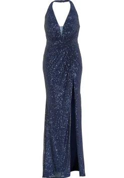 Damen Hey Kyla Neckholder Paillettenkleid mit Beinschlitz