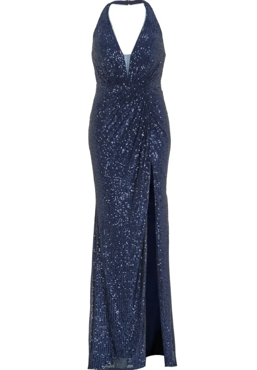 Damen Hey Kyla Neckholder Paillettenkleid mit Beinschlitz
