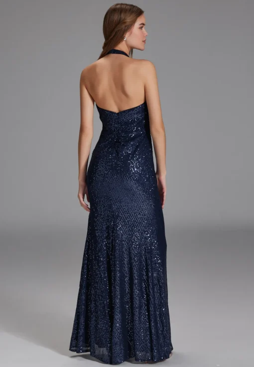 Damen Hey Kyla Neckholder Paillettenkleid mit Beinschlitz