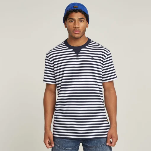 Herren G-Star Nifous Streifen T-Shirt
