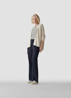 Damen Lecomte Offener Strick-Cardigan mit Perfangstruktur