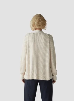 Damen Lecomte Offener Strick-Cardigan mit Perfangstruktur