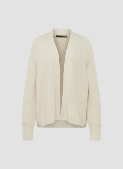 Damen Lecomte Offener Strick-Cardigan mit Perfangstruktur