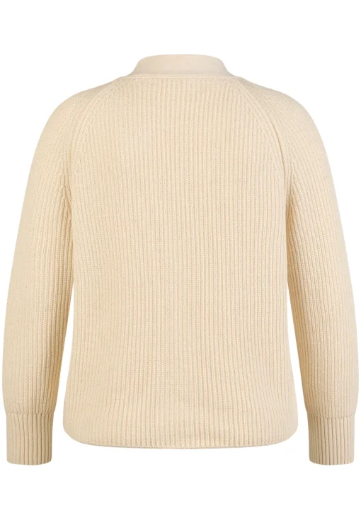 Damen Lecomte Offener Strick-Cardigan mit Perfangstruktur