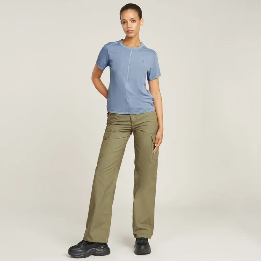 Damen G-Star Overdyed Front Seam T-Shirt